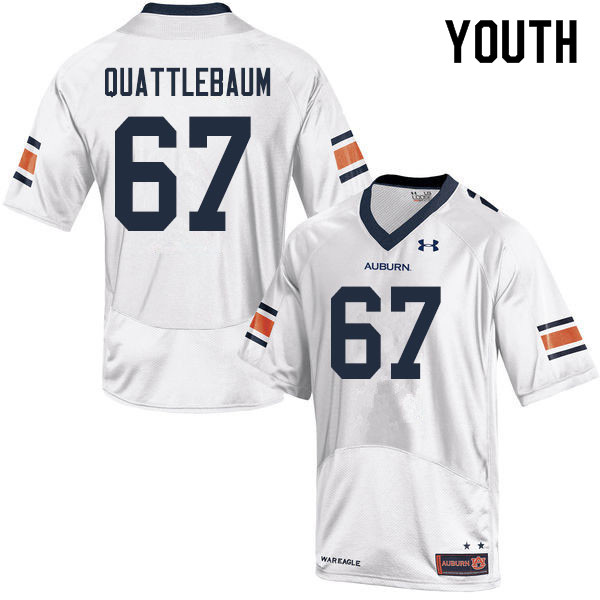 Youth #67 Jacob Quattlebaum Auburn Tigers College Football Jerseys Sale-White